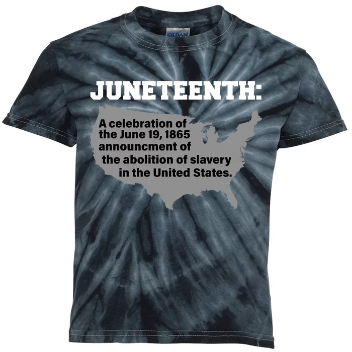 Juneteenth 1865 Celebrates Black African American Kids Tie-Dye T-Shirt