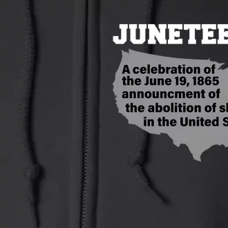 Juneteenth 1865 Celebrates Black African American Full Zip Hoodie