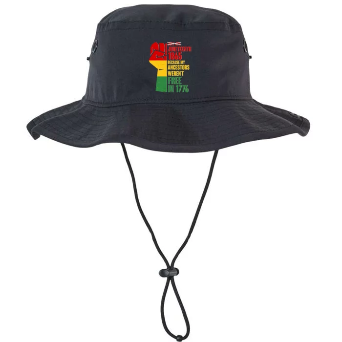 Juneteenth 1865 My Ancestors Weren't Free in 1776 Protest Fist Legacy Cool Fit Booney Bucket Hat