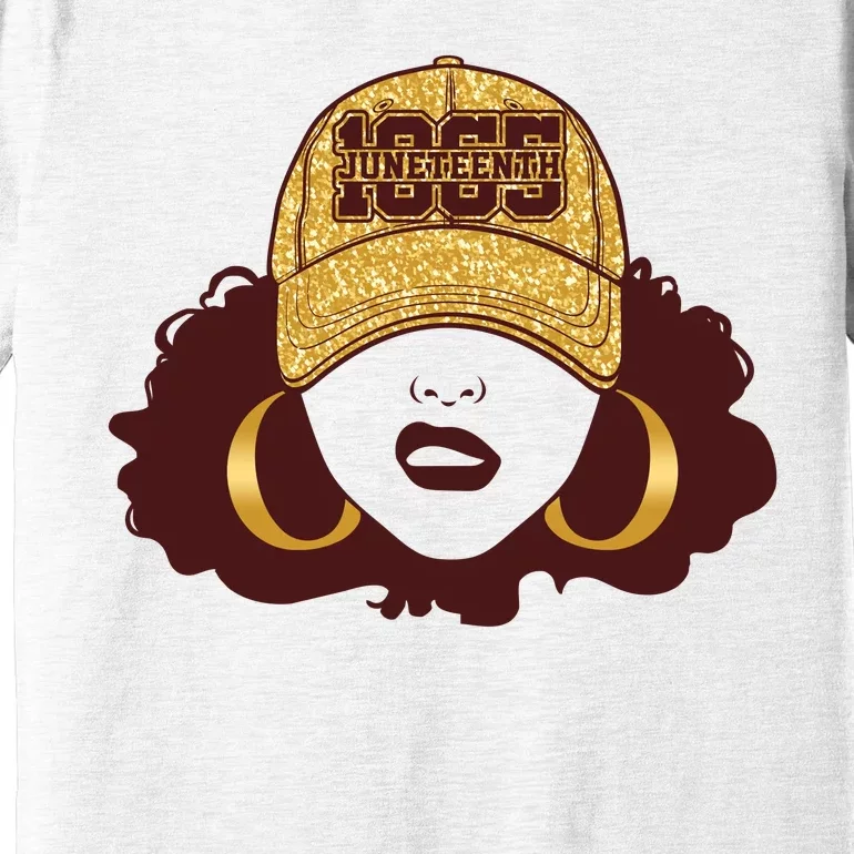 Juneteenth 1865 Stylish Black Woman Afro Baseball Cap Premium T-Shirt