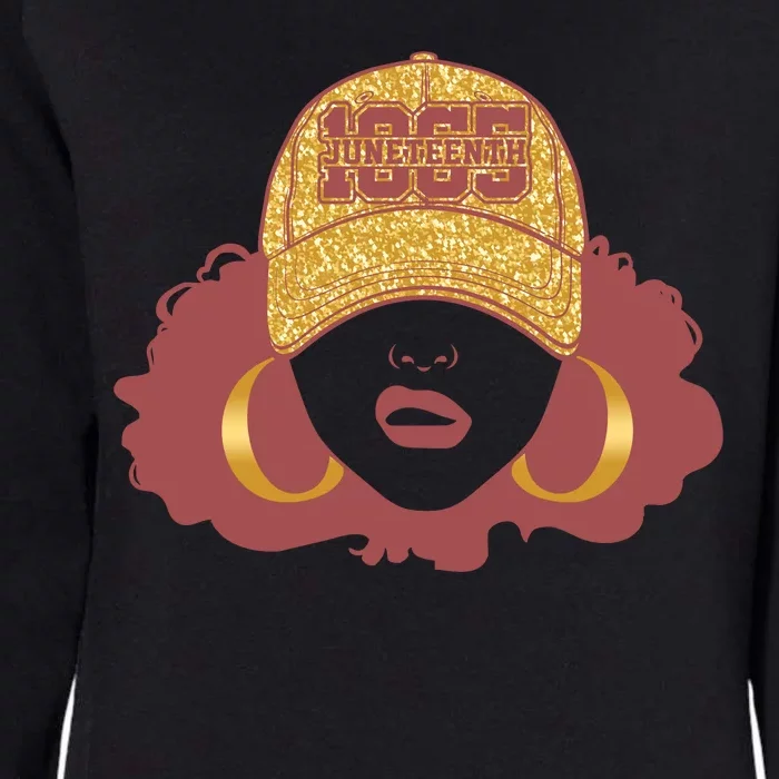 Juneteenth 1865 Stylish Black Woman Afro Baseball Cap Womens California Wash Sweatshirt