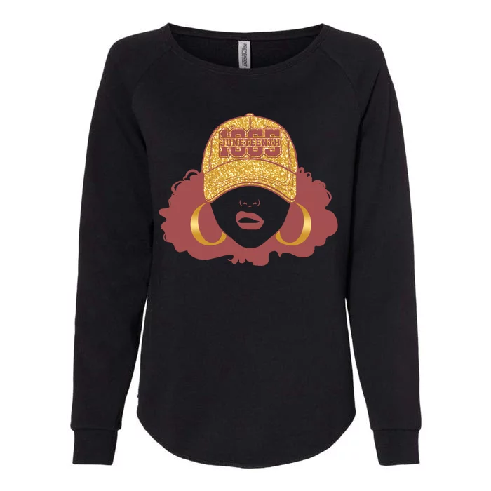 Juneteenth 1865 Stylish Black Woman Afro Baseball Cap Womens California Wash Sweatshirt