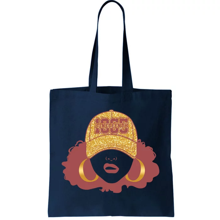 Juneteenth 1865 Stylish Black Woman Afro Baseball Cap Tote Bag