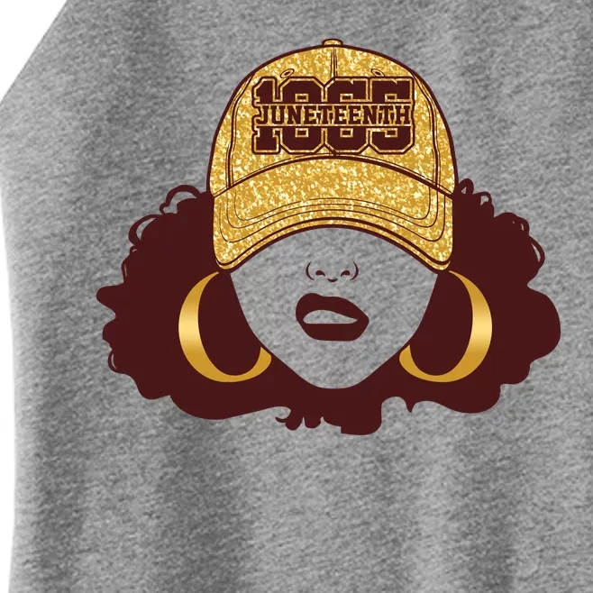 Juneteenth 1865 Stylish Black Woman Afro Baseball Cap Women’s Perfect Tri Rocker Tank