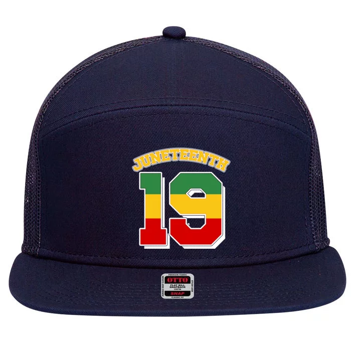 Juneteenth 19 Nineteen Jersey 7 Panel Mesh Trucker Snapback Hat