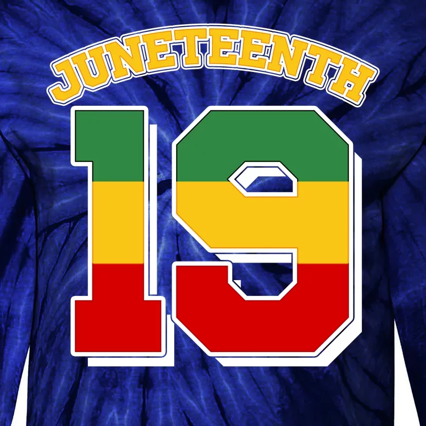 Juneteenth 19 Nineteen Jersey Tie-Dye Long Sleeve Shirt