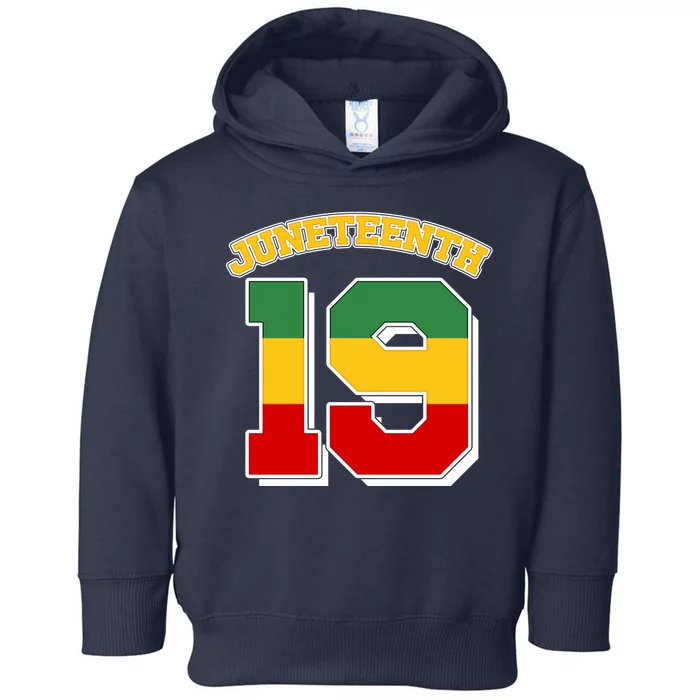 Juneteenth 19 Nineteen Jersey Toddler Hoodie