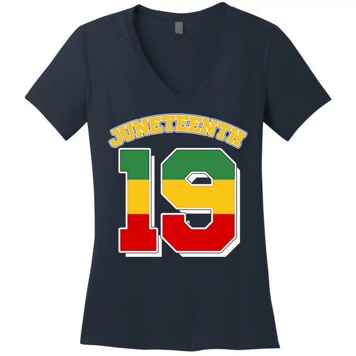 Juneteenth 19 Nineteen Jersey Women's V-Neck T-Shirt