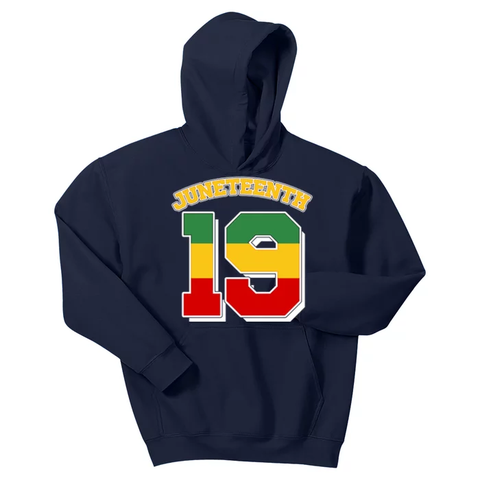 Juneteenth 19 Nineteen Jersey Kids Hoodie