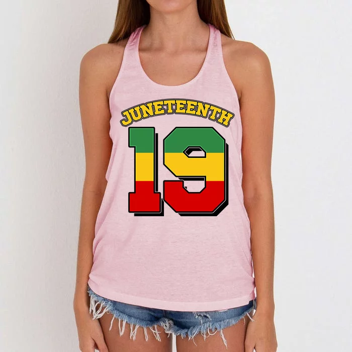 Juneteenth 19 Nineteen Jersey Women's Knotted Racerback Tank