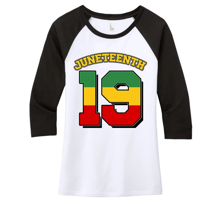 Juneteenth 19 Nineteen Jersey Women's Tri-Blend 3/4-Sleeve Raglan Shirt