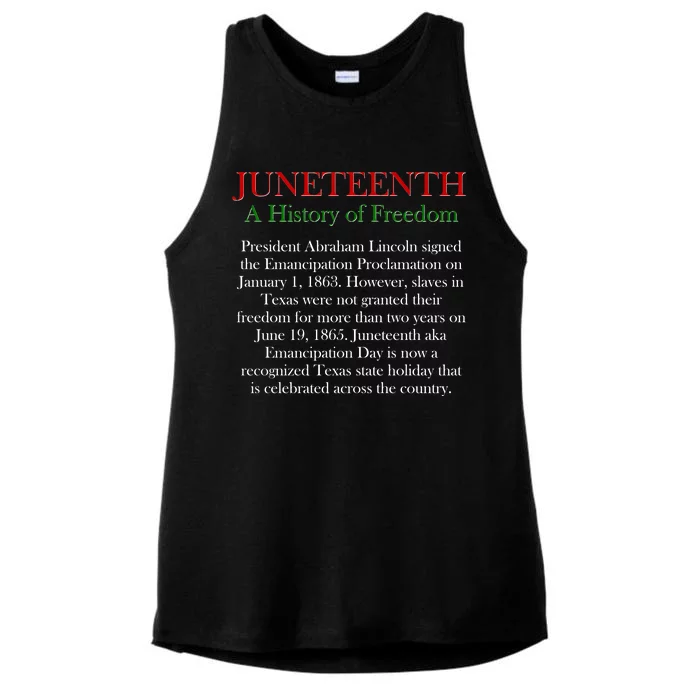 Juneteenth A History of Freedom Ladies Tri-Blend Wicking Tank