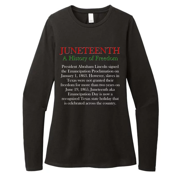 Juneteenth A History of Freedom Womens CVC Long Sleeve Shirt