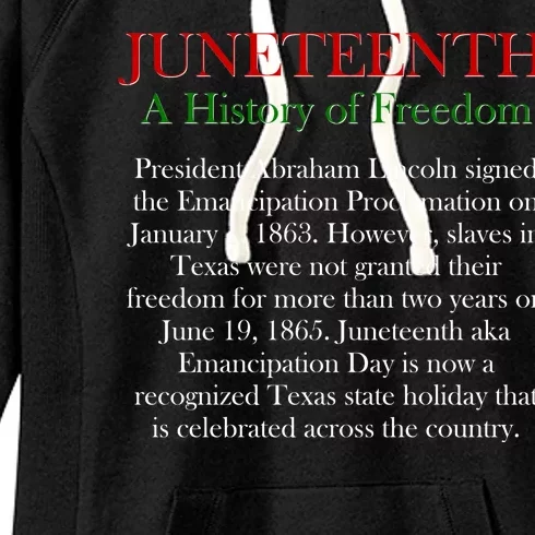 Juneteenth A History of Freedom Women's Fleece Hoodie