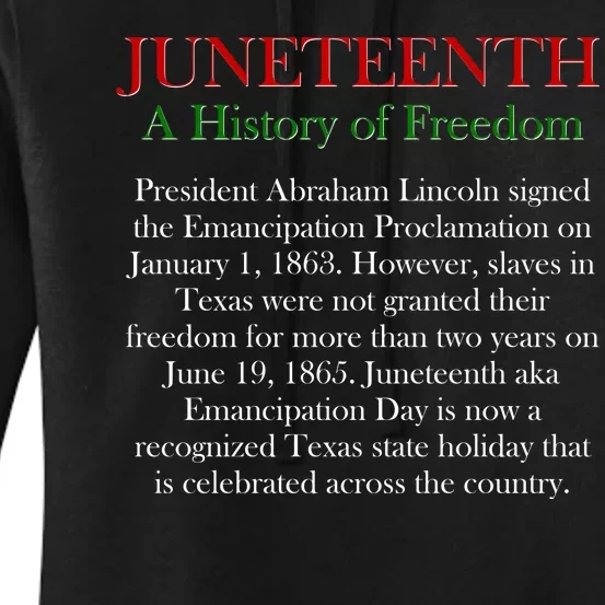 Juneteenth A History of Freedom Women's Pullover Hoodie