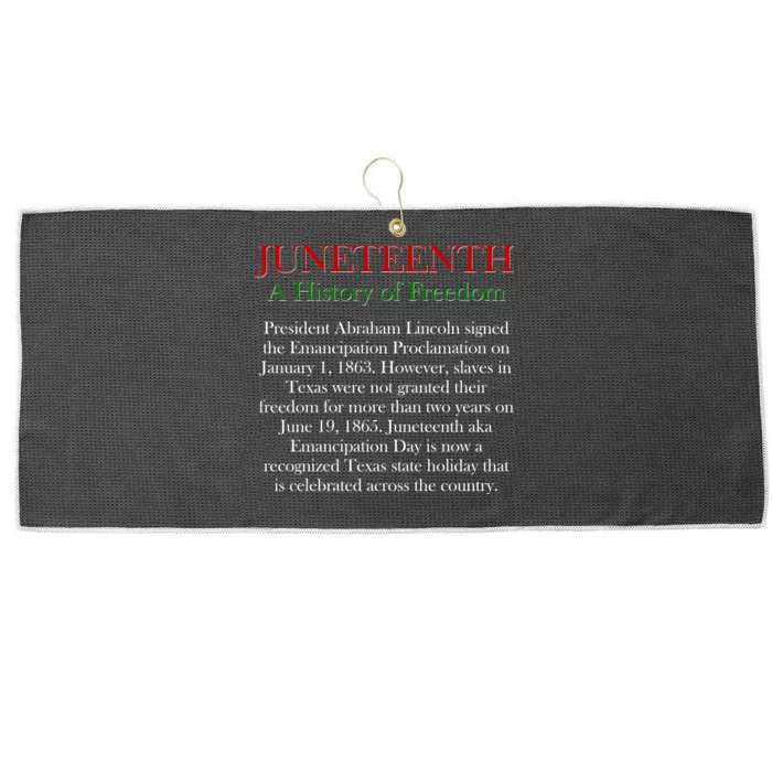 Juneteenth A History of Freedom Large Microfiber Waffle Golf Towel