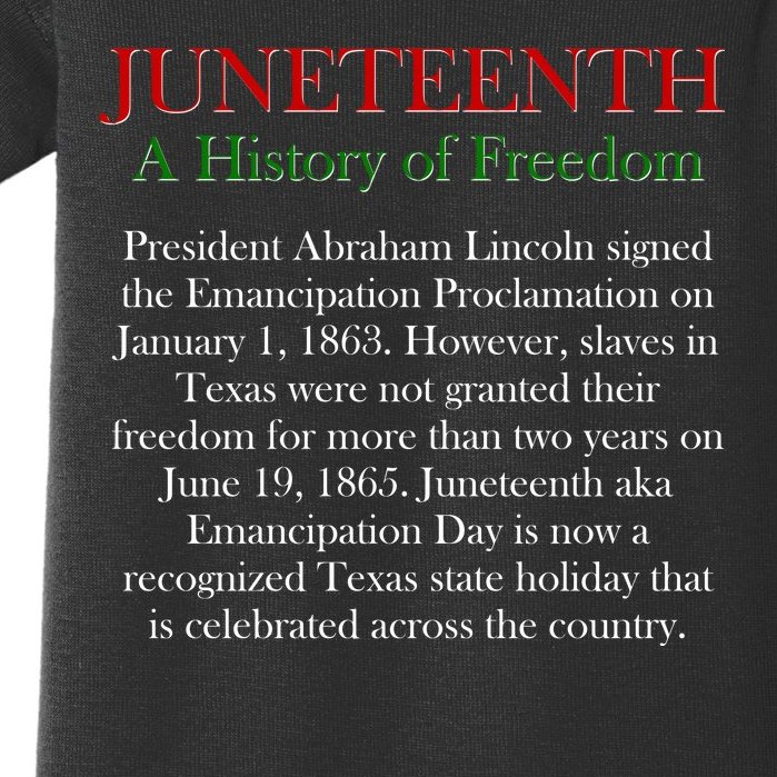 Juneteenth A History of Freedom Baby Bodysuit