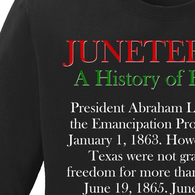 Juneteenth A History of Freedom Ladies Missy Fit Long Sleeve Shirt