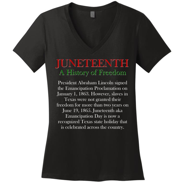 Juneteenth A History of Freedom Women's V-Neck T-Shirt
