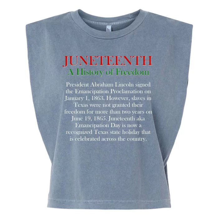 Juneteenth A History of Freedom Garment-Dyed Women's Muscle Tee