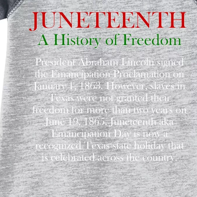 Juneteenth A History of Freedom Infant Baby Jersey Bodysuit