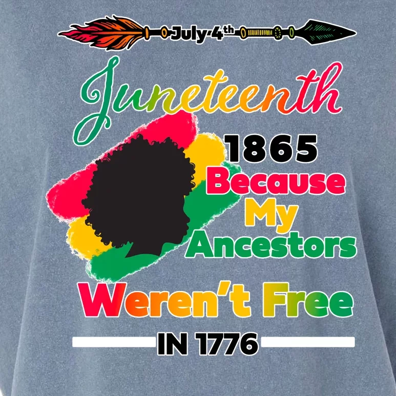 Juneteenth Because My Ancestor Weren't Free 1776 Garment-Dyed Women's Muscle Tee