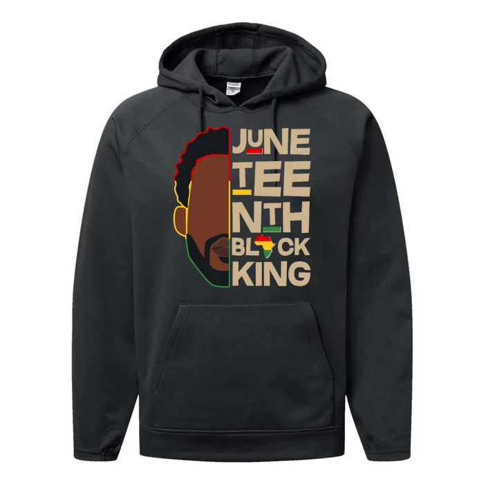 Juneteenth Black King June 19 1865 Performance Fleece Hoodie