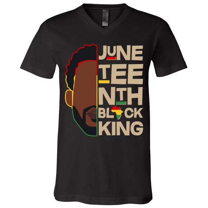 Juneteenth Black King June 19 1865 V-Neck T-Shirt