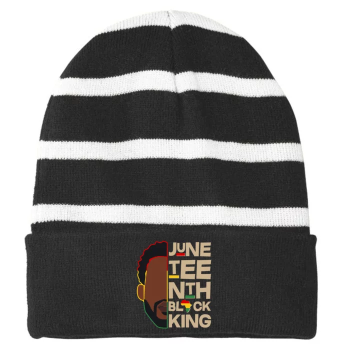 Juneteenth Black King June 19 1865 Striped Beanie with Solid Band