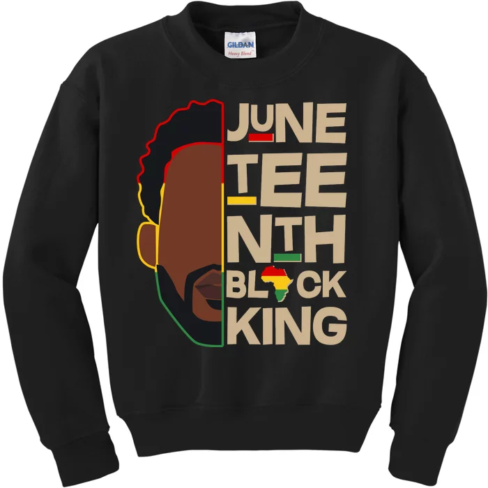 Juneteenth Black King June 19 1865 Kids Sweatshirt