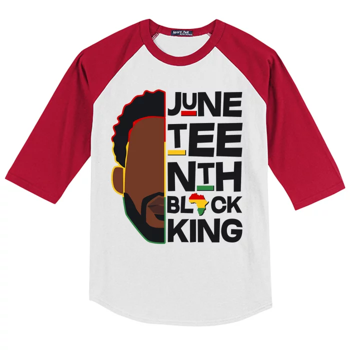 Juneteenth Black King June 19 1865 Kids Colorblock Raglan Jersey