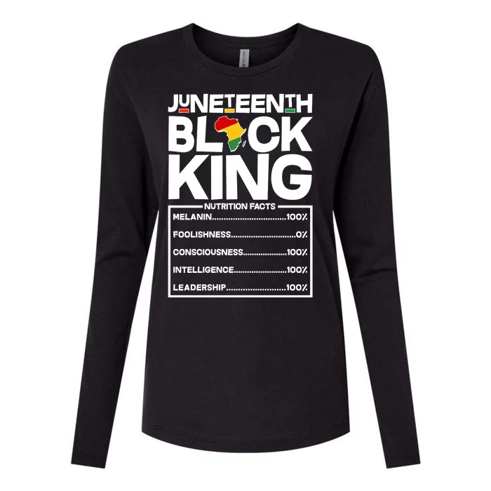 Juneteenth Black King Nutrition Facts Womens Cotton Relaxed Long Sleeve T-Shirt