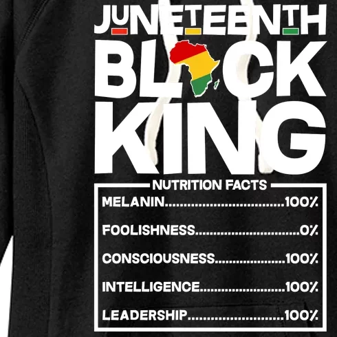 Juneteenth Black King Nutrition Facts Women's Fleece Hoodie