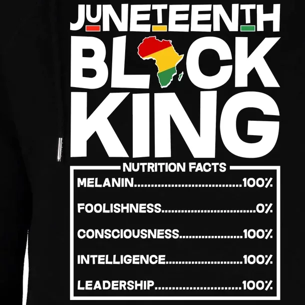 Juneteenth Black King Nutrition Facts Womens Funnel Neck Pullover Hood