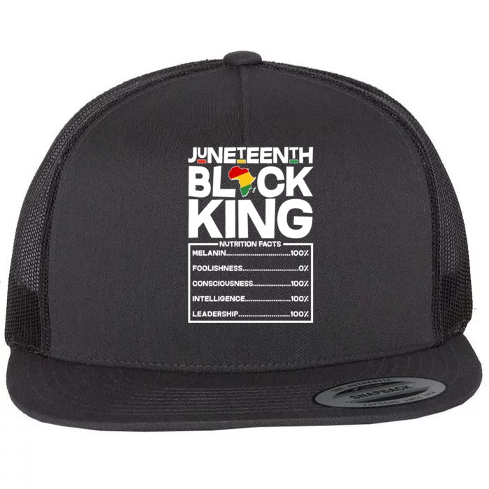 Juneteenth Black King Nutrition Facts Flat Bill Trucker Hat