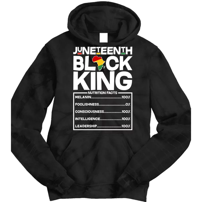 Juneteenth Black King Nutrition Facts Tie Dye Hoodie