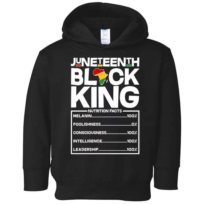 Juneteenth Black King Nutrition Facts Toddler Hoodie