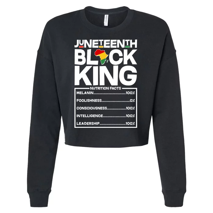 Juneteenth Black King Nutrition Facts Cropped Pullover Crew