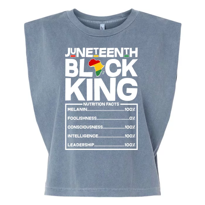 Juneteenth Black King Nutrition Facts Garment-Dyed Women's Muscle Tee