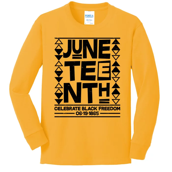 Juneteenth Celebrate Black Freedom 06-19-1865 Kids Long Sleeve Shirt