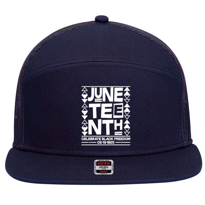 Juneteenth Celebrate Black Freedom 06-19-1865 7 Panel Mesh Trucker Snapback Hat