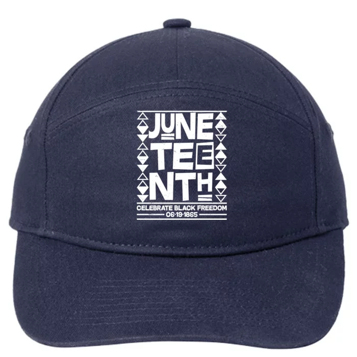 Juneteenth Celebrate Black Freedom 06-19-1865 7-Panel Snapback Hat