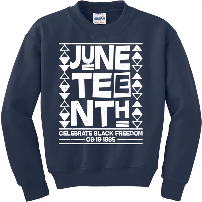 Juneteenth Celebrate Black Freedom 06-19-1865 Kids Sweatshirt