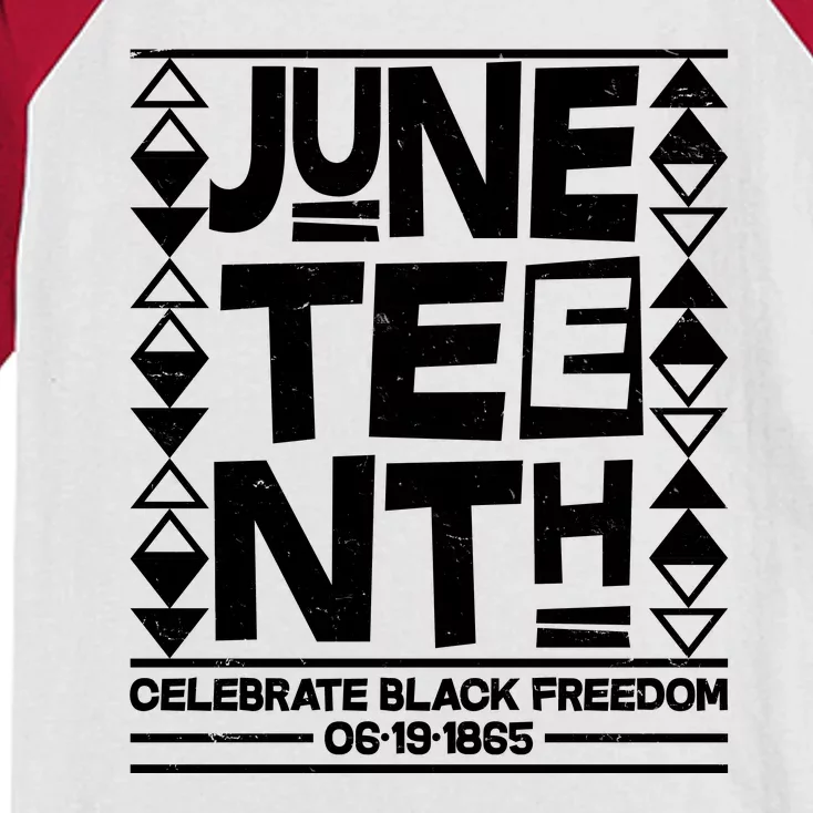 Juneteenth Celebrate Black Freedom 06-19-1865 Kids Colorblock Raglan Jersey