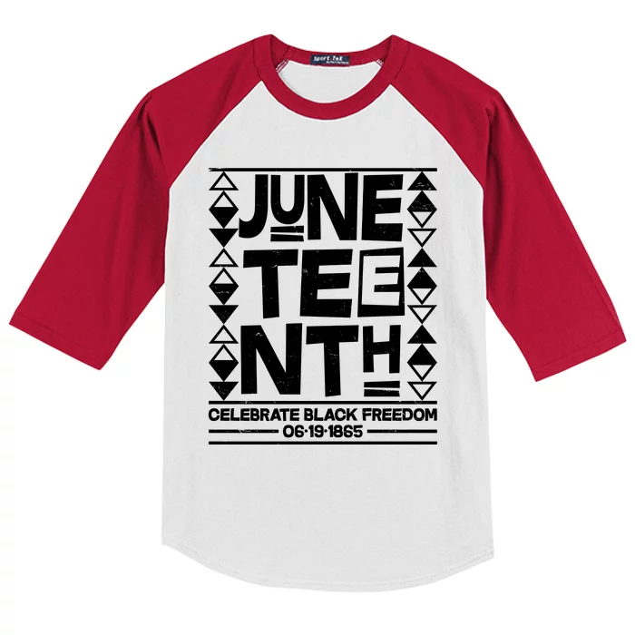 Juneteenth Celebrate Black Freedom 06-19-1865 Kids Colorblock Raglan Jersey