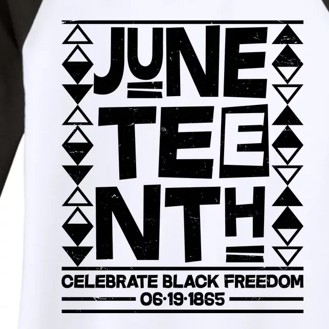 Juneteenth Celebrate Black Freedom 06-19-1865 Women's Tri-Blend 3/4-Sleeve Raglan Shirt