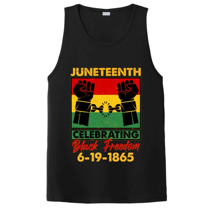 Juneteenth Celebrating Black Freedom 6-19-1865 Breaking The Chains Performance Tank