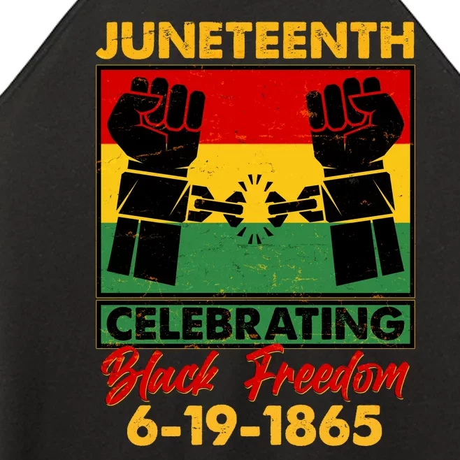 Juneteenth Celebrating Black Freedom 6-19-1865 Breaking The Chains Women’s Perfect Tri Rocker Tank