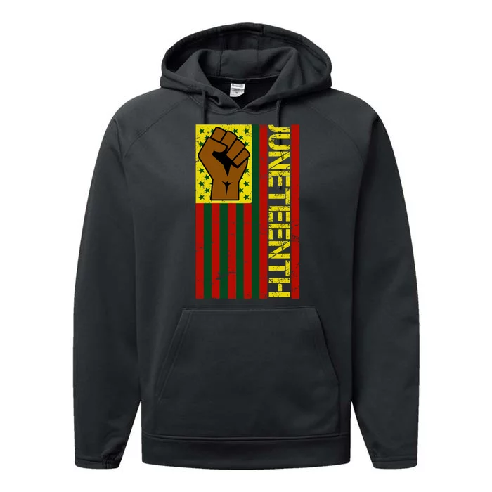 Juneteenth Flag Independence Day Vintage Celebration Performance Fleece Hoodie