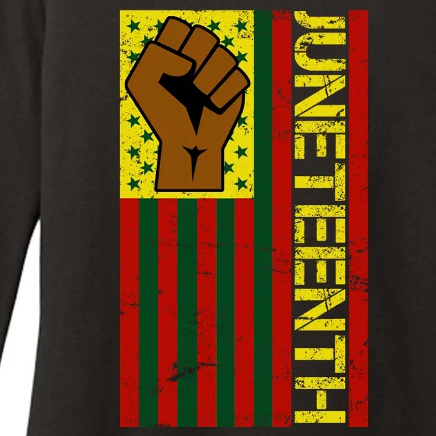 Juneteenth Flag Independence Day Vintage Celebration Womens CVC Long Sleeve Shirt